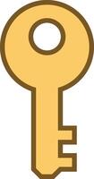 Key icon flat illustration for security vector