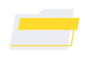 Minimal Yellow Folder Graphic for User Interface. Abstract Yellow File Folder vector