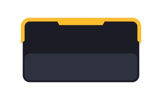 Minimal Dark UI Panel with Status Bar. Modern Interface Module Yellow Line. Clean Dashboard Element in Dark Theme vector