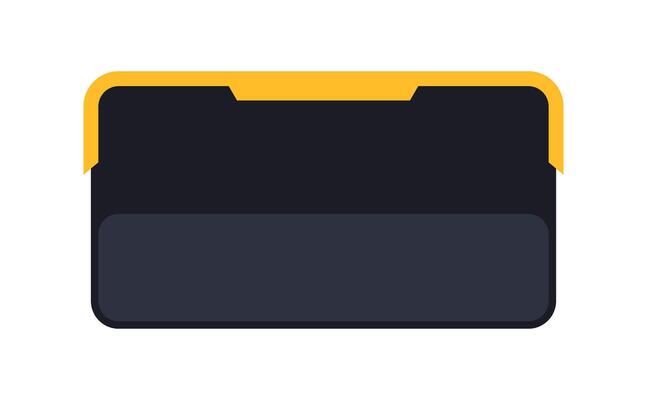 Minimal Dark UI Panel with Status Bar. Modern Interface Module Yellow Line. Clean Dashboard Element in Dark Theme
