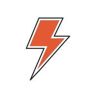 Thunder illustration. Modern design element in flat style. Futuristic sticker concept. vector
