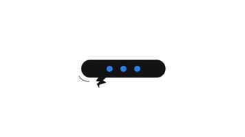 Typing dots ellipsis in speech bubble with jagged tail 2D cartoon object animation. Conversation pause. Suspense chat. Sending message. Dialog animated flat colorful item 4K isolated on white video