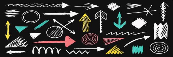 Hand drawn Arrows, Shapes and Lines Design Elements vector