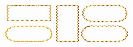 Scalloped Gold Frames Set of Decorative Borders vector