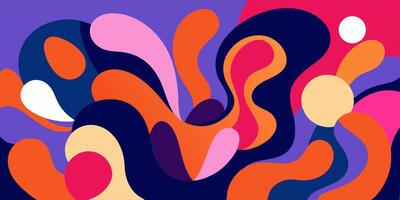 Abstract Colorful Fluid Shapes Background, Modern Art Design vector