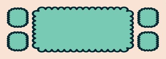 Scalloped Teal Frames Decorative Borders and Shapes vector