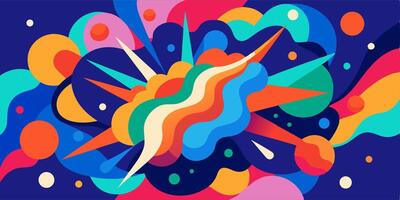 Abstract Colorful Explosion Background Vibrant Shapes and Swirls vector