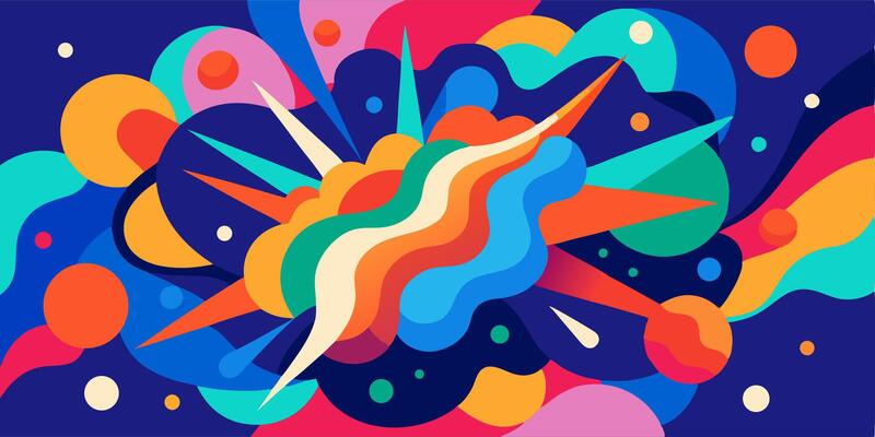 Abstract Colorful Explosion Background Vibrant Shapes and Swirls