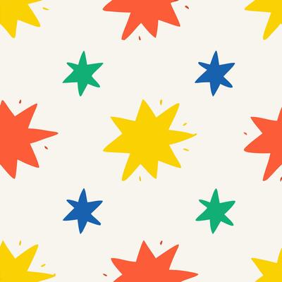 Colorful Starburst Seamless Pattern Background