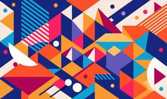 Abstract Geometric Pattern Background Colorful Triangles, Shapes, and Lines vector
