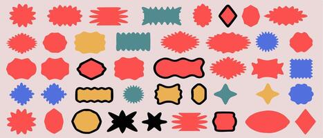 Collection of Colorful Retro Shapes Labels, Badges, and Stickers vector