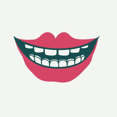 Smiling Mouth with Teeth Illustration Graphic
