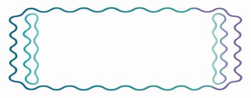Teal and Purple Wavy Border Frame, Decorative Design Element vector