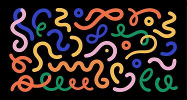 Abstract Colorful Doodle Background Quirky Line Art Design vector