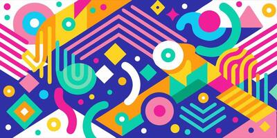 Abstract Geometric Background Colorful Shapes and Lines vector