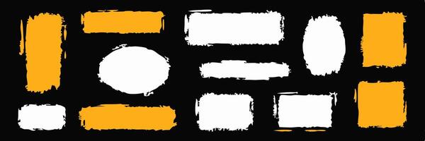 Abstract Orange and White Paint Stroke Shapes Design Elements vector