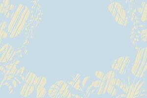 Hand drawn soft simple plants design with subtle brush texture background vector