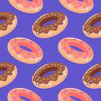 This seamless pattern features vibrant donut-shaped pool floats adorned with pink and chocolate icing, creating a fun and playful vibe. Perfect for summer-themed designs, it brings joy and whimsy to vector