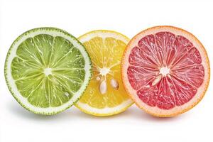 Ripe Slice of Sudachi Citrus Fruit Showcasing Vibrant Green Flesh photo