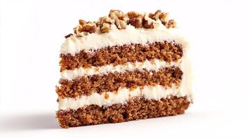 Inviting Close-Up of Carrot Cake Highlighting Rich Texture and Flavor photo