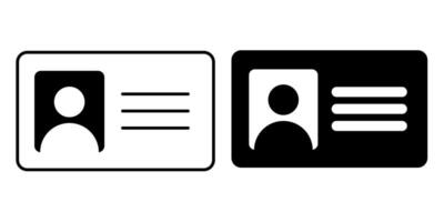 Minimalist driver licence and ID card icons for identity verification graphic resources government document templates and online identification visuals vector