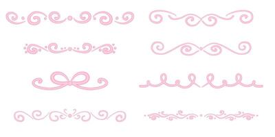 Elegant vintage calligraphic dividers set with hand drawn flourishes and ornamental text separators for invitations certificates and greeting cards vector
