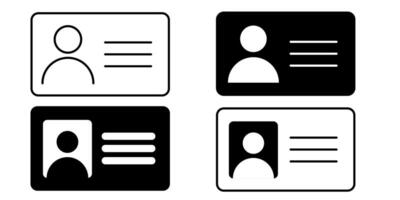 Simple line icon collection of driver licences ID cards and identification documents in monochrome style for use in apps websites printable templates and forms vector