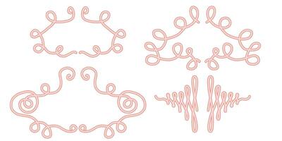 Decorative vintage flourishes and elegant calligraphy frames set with hand drawn ornaments for certificates invitations and greeting card design vector