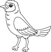 Bird Red Billed Quelea Isolated Coloring Page vector