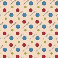 Knitting Pattern with Colorful Yarn Balls and Needles. Cozy Background Design for Wrapping Paper, Textile Prints, DIY Craft Projects, Knitting Blog Illustrations. illustration vector