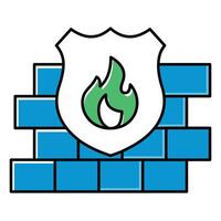 Network Firewall Antivirus Shield Icon Design, cybersecurity, data safety, secure connection vector