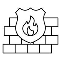 Secure Firewall Technology Icon Design, network safety, firewall , IT protection vector