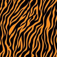 Black and orange abstract tiger stripe seamless background. Abstract animal print vector