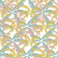 Seamless tropical pattern with palm trees on white background. Ideal for summer apparel, beach decor, travel branding, packaging and web backgrounds vector