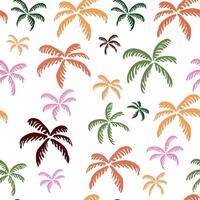 Seamless tropical pattern with palm trees on white background. Ideal for summer apparel, beach decor, travel branding, packaging, and web backgrounds vector