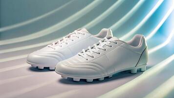 White Soccer Shoe Pair Sport Footwear photo