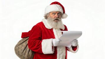 Man in Costume Reading List with Surprised Expression photo