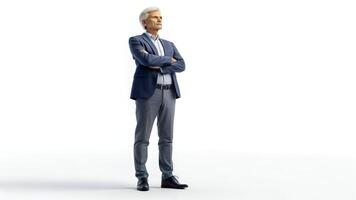 Mature Man Standing Confident with Arms Crossed in Studio photo