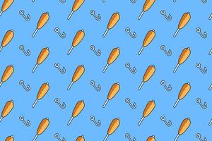 bobber float and hook fishing equipment colorful seamless pattern on blue background. buoy floating doodle pattern background. tackle bait lure pattern wallpaper for fisherman, angling merchandise vector