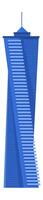 Modern blue skyscraper rising towards the sky, showcasing innovative architecture and design, symbolizing urban development and business growth in a contemporary cityscape vector