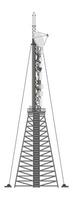Telecommunication tower with satellite dish and multiple antennas is ensuring global connectivity, enabling seamless communication and data transmission worldwide vector