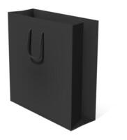 Empty black shopping bag standing on a white background, creating a simple yet elegant image ideal for retail, marketing, or e commerce related projects vector