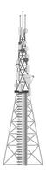 Telecommunication tower standing tall, equipped with satellite dishes and antennas, ensuring seamless connectivity and facilitating global communication networks vector