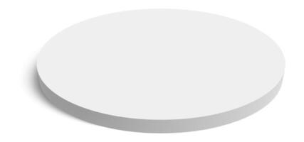 White three dimensional circle is casting a shadow on a white background, creating a simple yet effective visual with potential use in graphic design or presentations vector