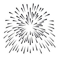 Firework exploding in a stunning radial pattern against a white background, creating a vibrant display perfect for celebrations, parties, and festive occasions filled with joy and excitement vector