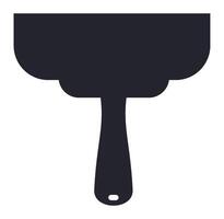 Simple black notched trowel silhouette isolated on a white background, ideal for tiling and flooring work, featuring a comfortable handle and a notched blade for even adhesive distribution vector
