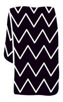 Stylishly folded black and white zig zag patterned scarf, serving as a chic accessory for enhancing any outfit with elegance and warmth during cold weather seasons vector