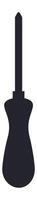 Simple black silhouette of a screwdriver isolated against a white background, symbolizing maintenance, repair, and construction work in various professional and DIY settings vector