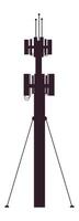 Silhouetting a telecommunication tower equipped with antennas, cables, and a robust support structure, delivering essential wireless communication services for modern connectivity vector