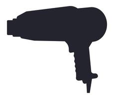Simple black silhouette of a heat gun isolated on a white background, ideal for various design projects related to construction, DIY, and heat tools vector
